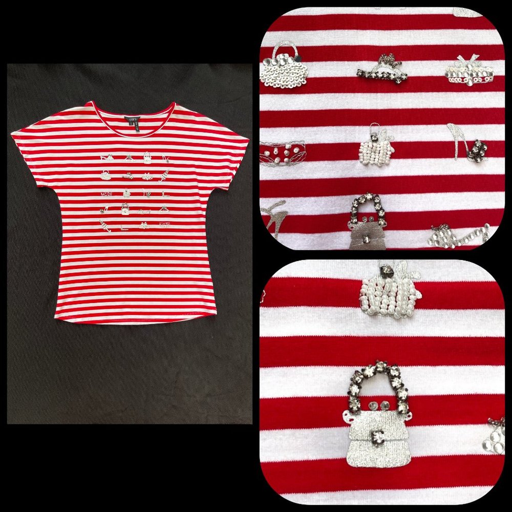 Stera stripe crystal embellished Top